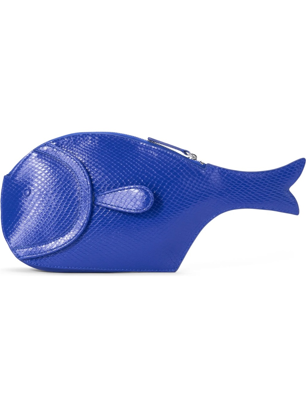 NWT Staud Pesce Lizard Embossed Leather Clutch in blue